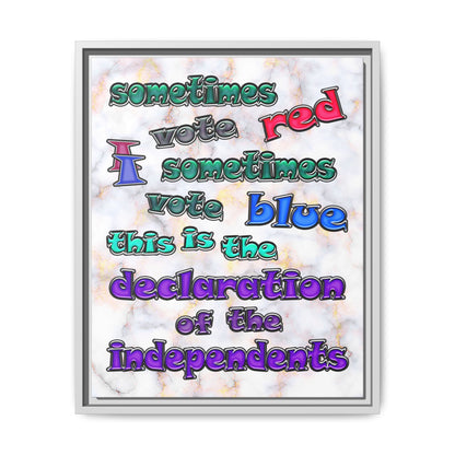 declaration of the independents - framed canvas art (white marble)
