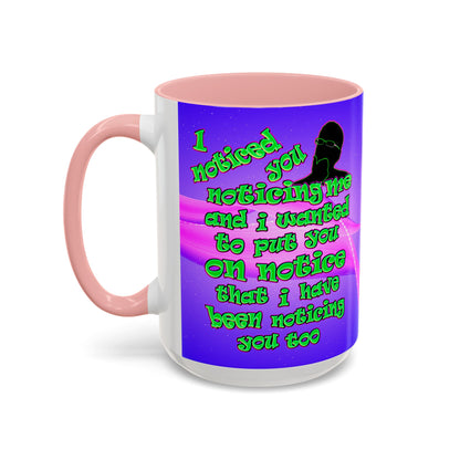 noticed you noticing - Accent Mug (purple-pink wave)