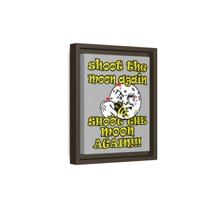 shoot the moon again - framed canvas art (light grey)