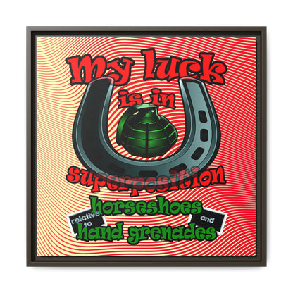 my luck - framed canvas art (yellow-orange wave)