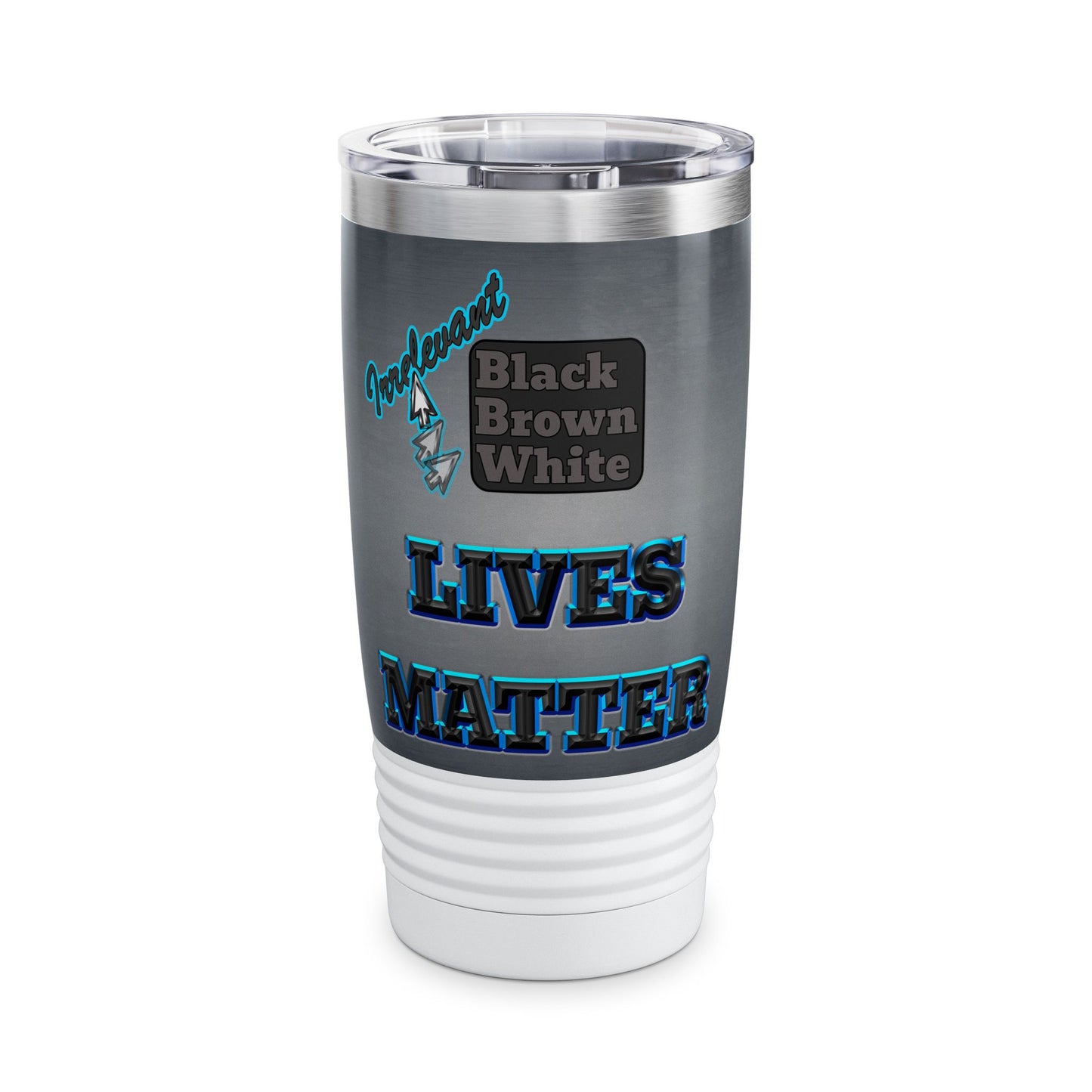 irrelevant - Ringneck Tumbler, 20oz (grey-light grey)