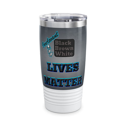 irrelevant - Ringneck Tumbler, 20oz (grey-light grey)