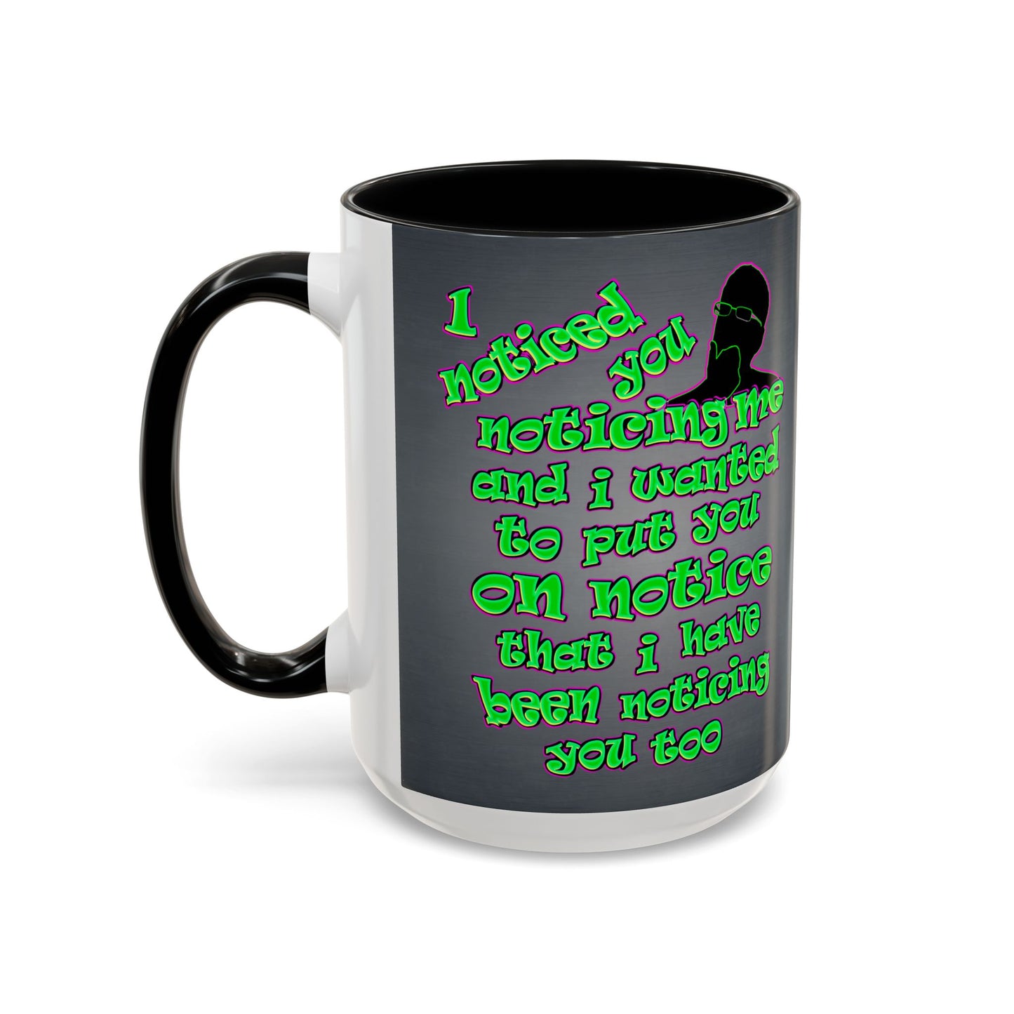 noticed you noticing - Accent Mug (grey-light grey)