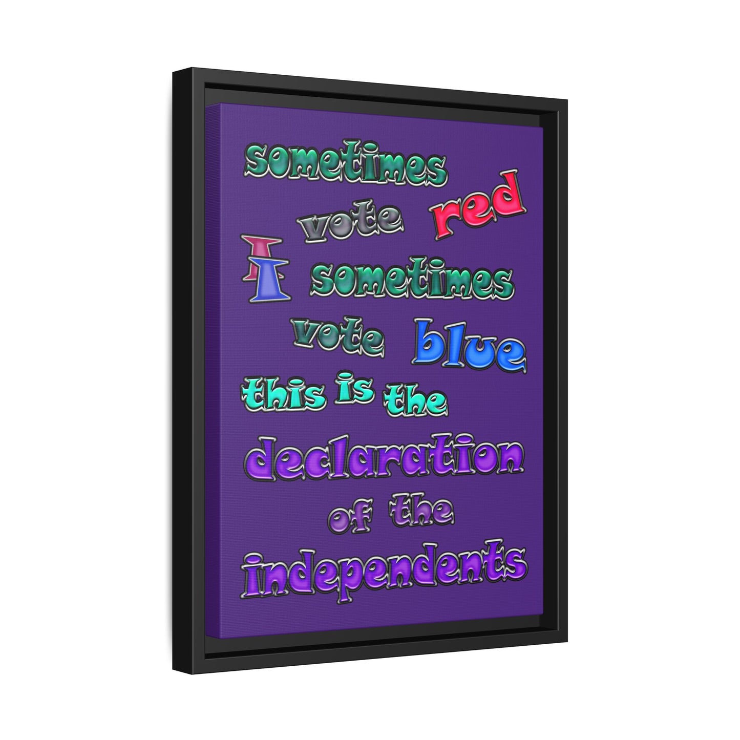 declaration of the independents - framed canvas art (purple)