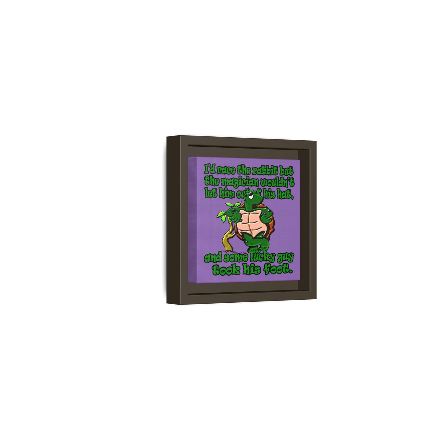 turtle race - framed canvas art (light purple)