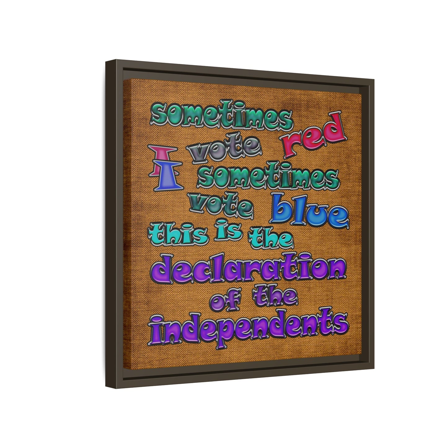 declaration of the independents - framed canvas art (brown papyrus)