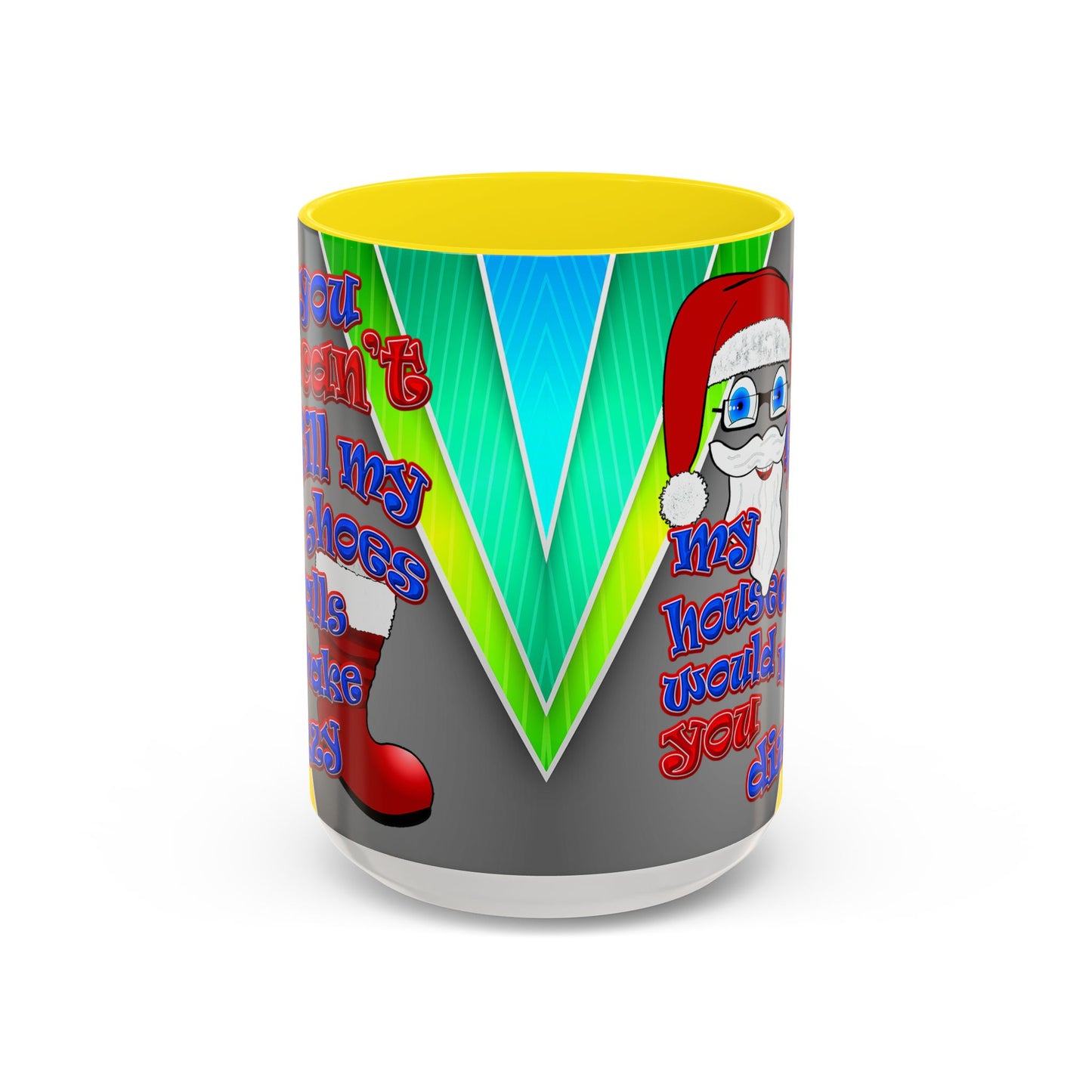 santa's shoes - Accent Mug (rainbow split)