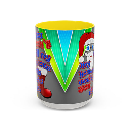 santa's shoes - Accent Mug (rainbow split)