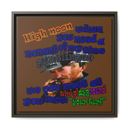 high noon - framed canvas art (brown)