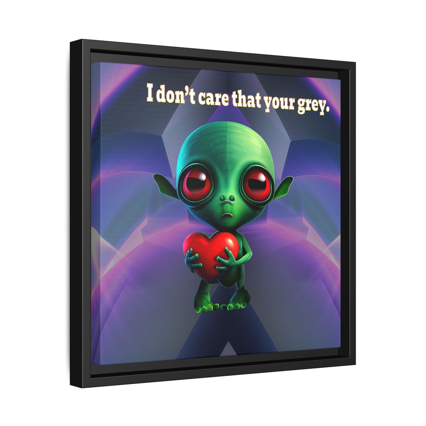I don't care that your grey - framed canvas art (grey-pink wave)