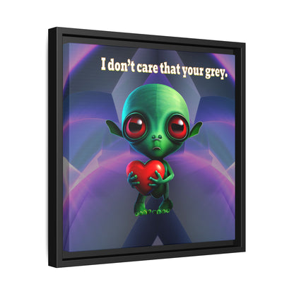 I don't care that your grey - framed canvas art (grey-pink wave)