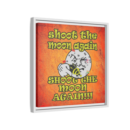 shoot the moon again - framed canvas art (burnt orange)