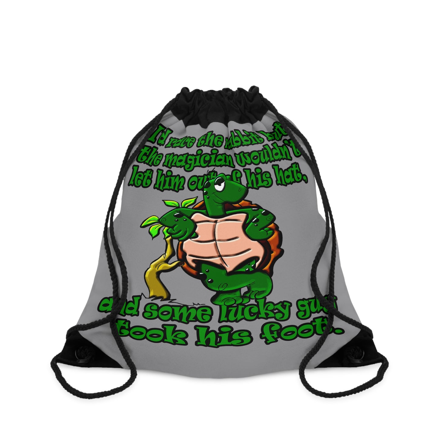 turtle race - Drawstring Bag (grey)