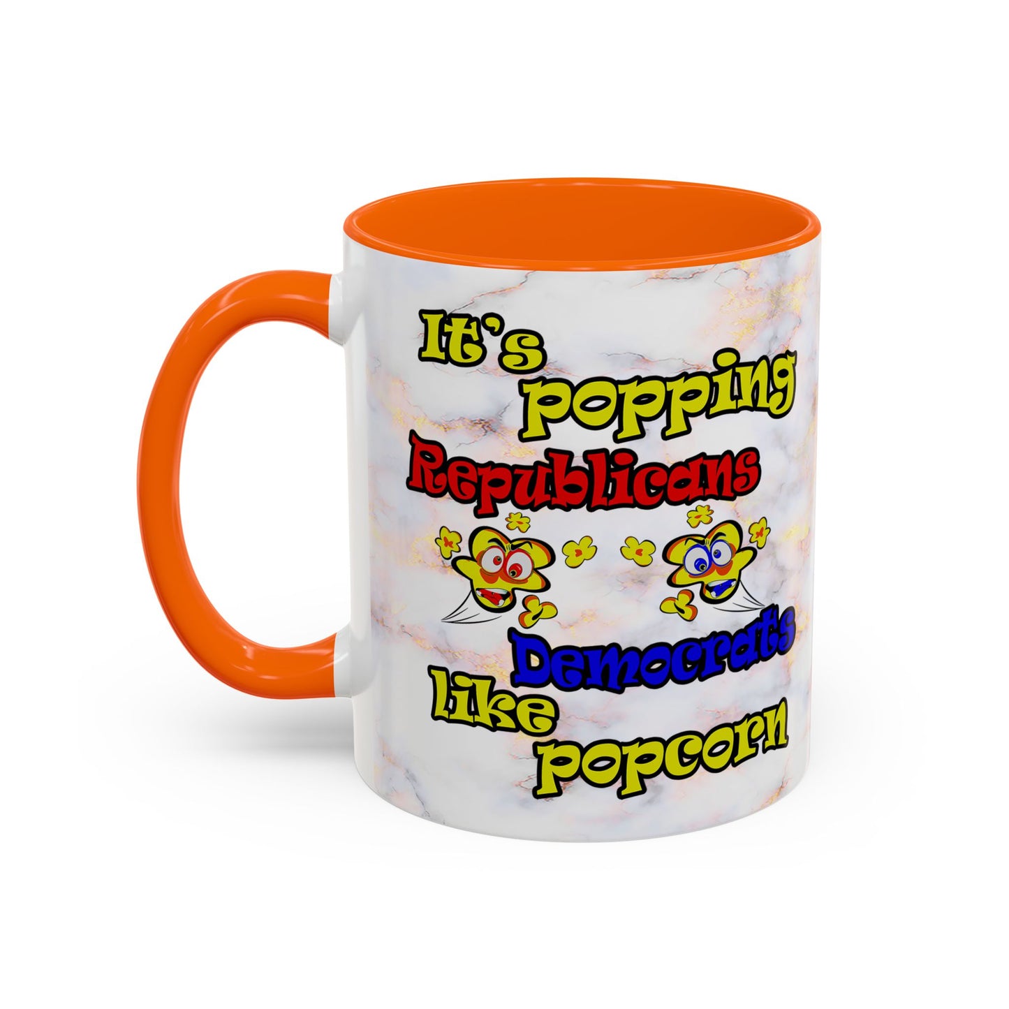 popping like popcorn - Accent Mug (white marble)