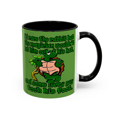 turtle race - Accent Mug (green)