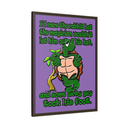 turtle race - framed canvas art (light purple)