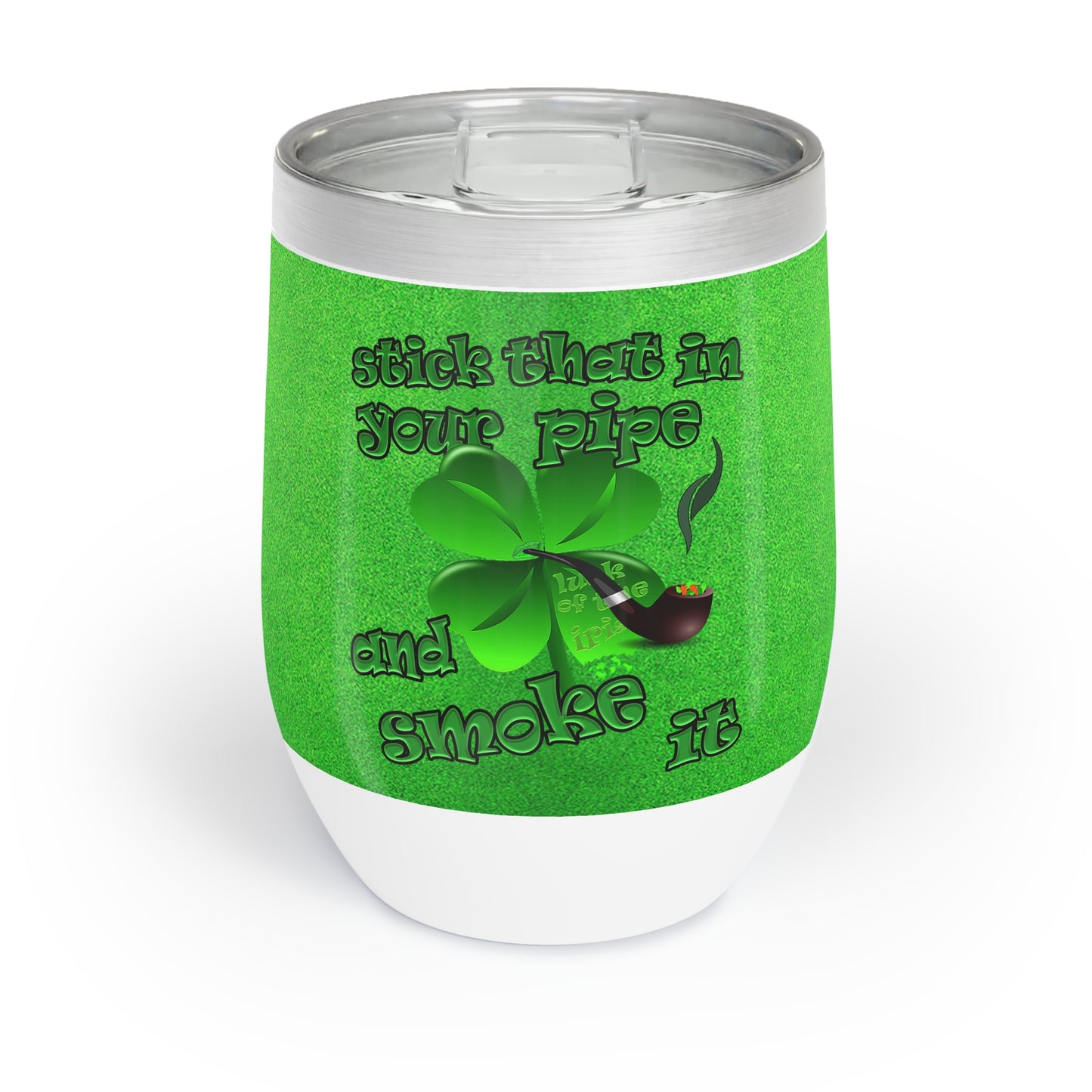 celtics logo - Chill Wine Tumbler (green turf)