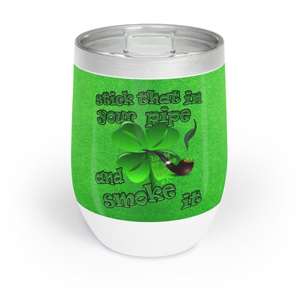 celtics logo - Chill Wine Tumbler (green turf)
