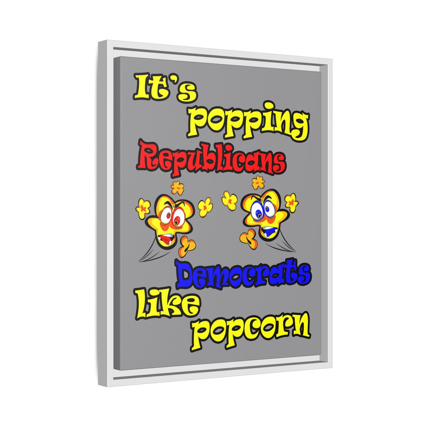 popping like popcorn - framed canvas art (grey)
