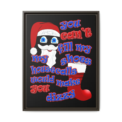 santa's shoes - framed canvas art (black)