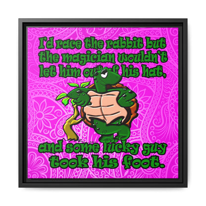 turtle race - framed canvas art (pink swirl)