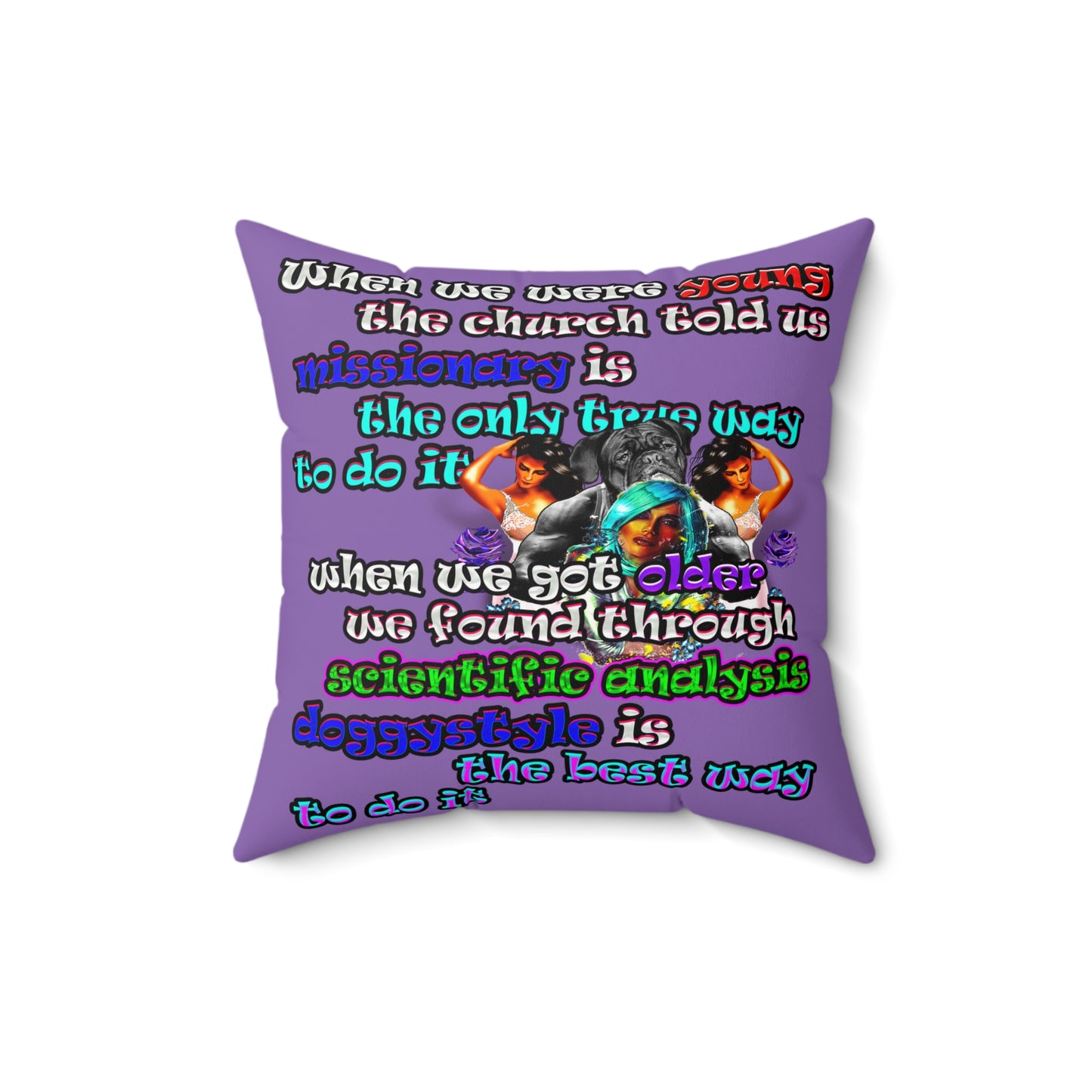 doggystyle - Spun Polyester Square Pillow - (light purple)