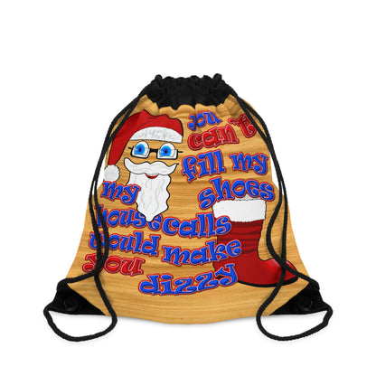 santa's shoes - Drawstring Bag (butterscotch wood finish)
