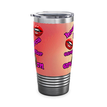 hoes b4 bros - Ringneck Tumbler, 20oz (yellow-orange wave)