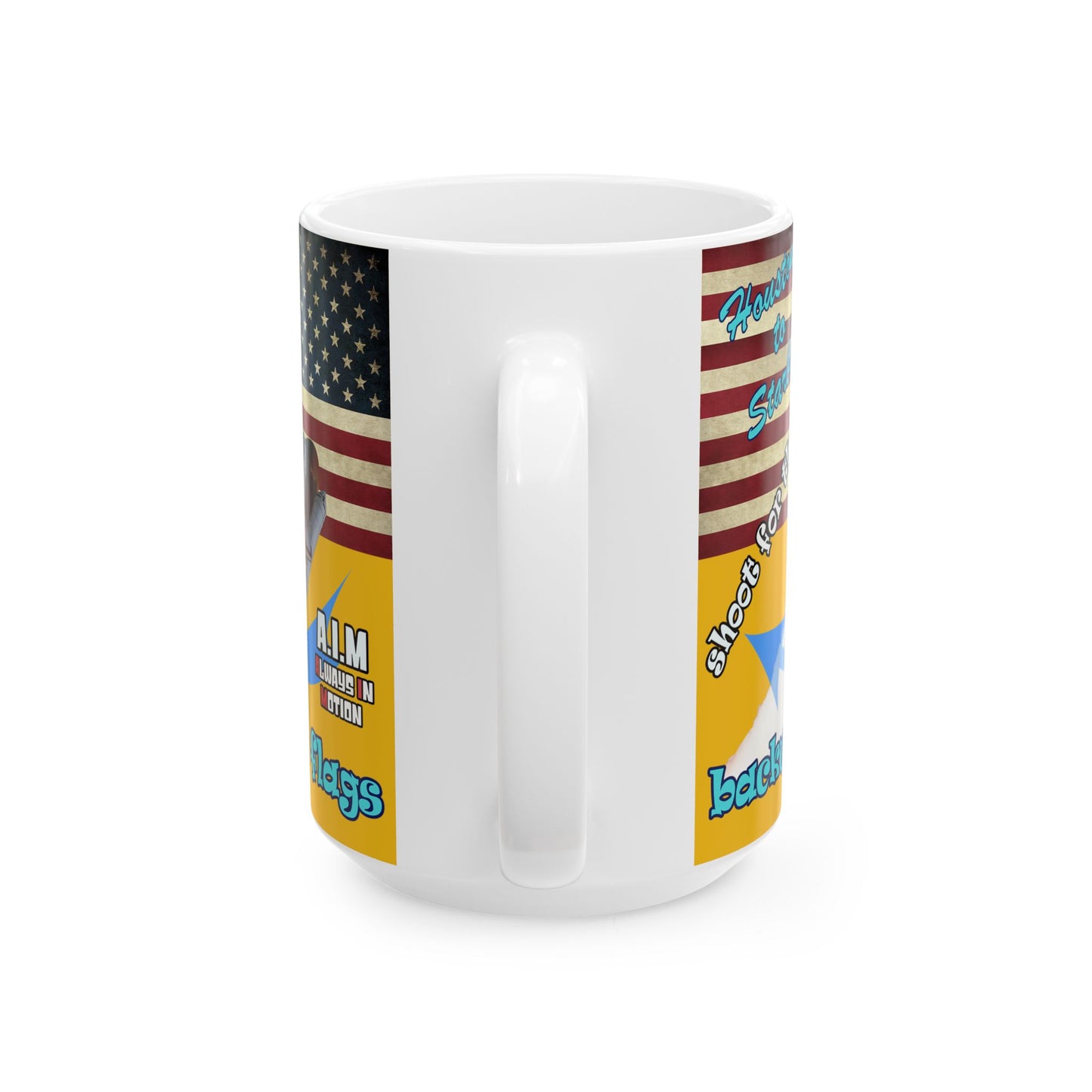 shoot for the stars - White Mug (yellow)