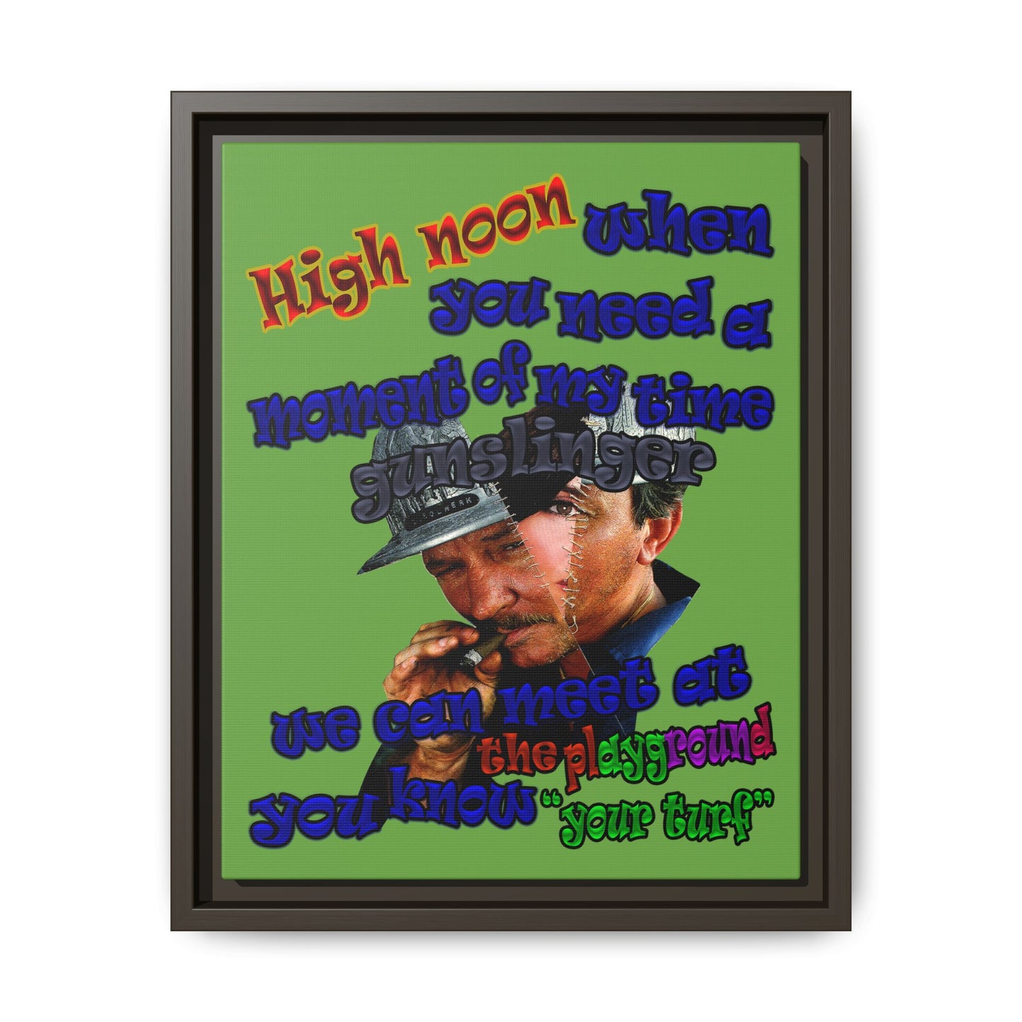 high noon - framed canvas art (green)