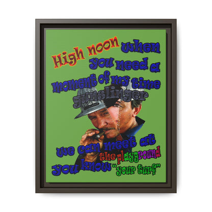 high noon - framed canvas art (green)