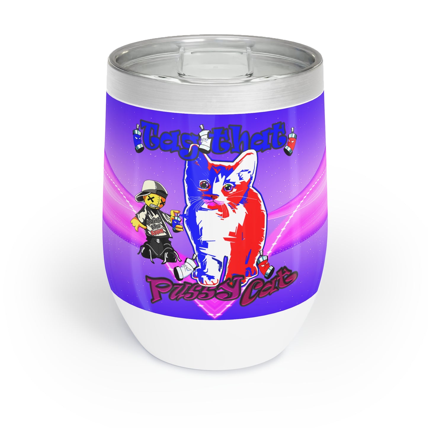 tag that - Chill Wine Tumbler (purple-pink wave)