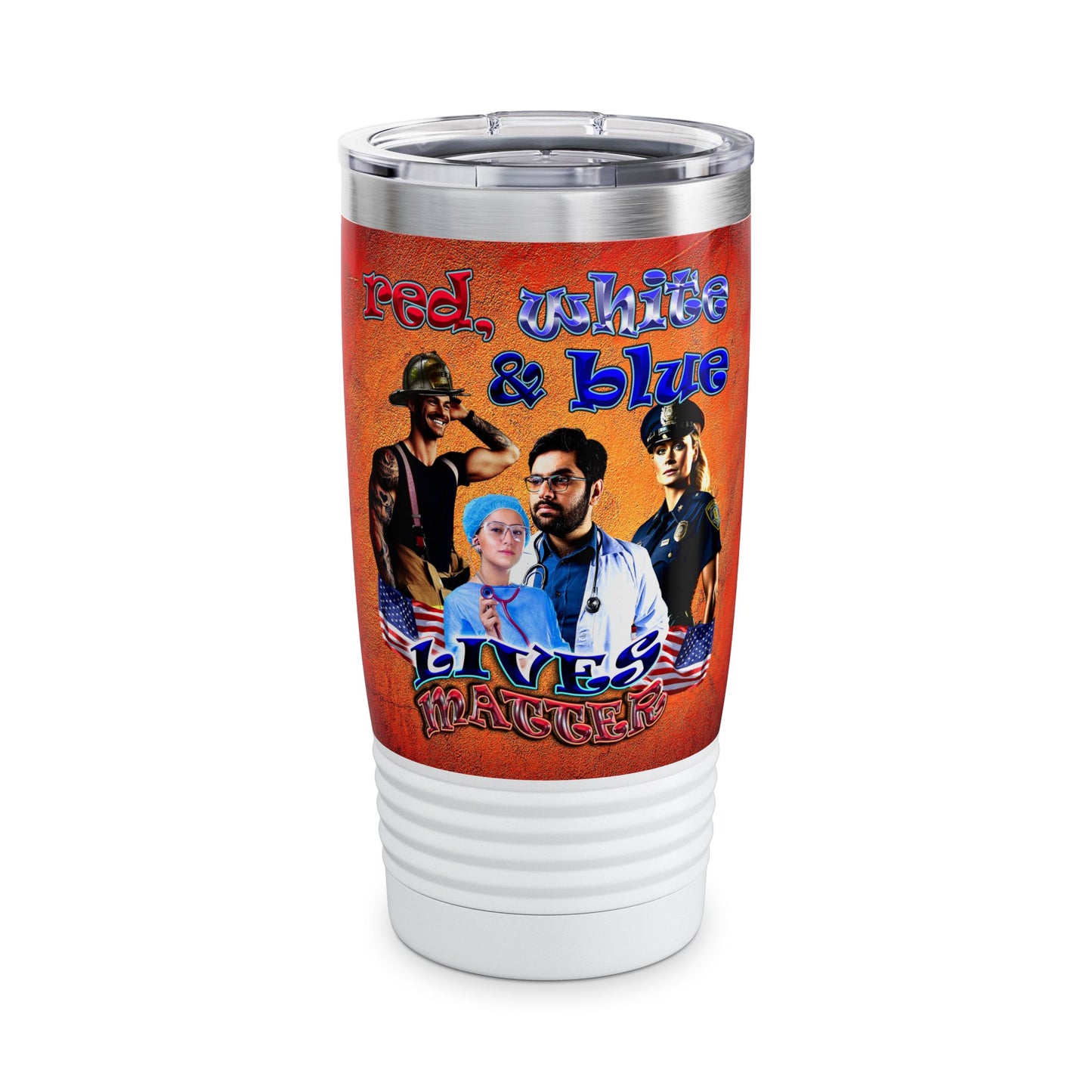 rw&b lives matter - Ringneck Tumbler, 20oz (burnt orange)