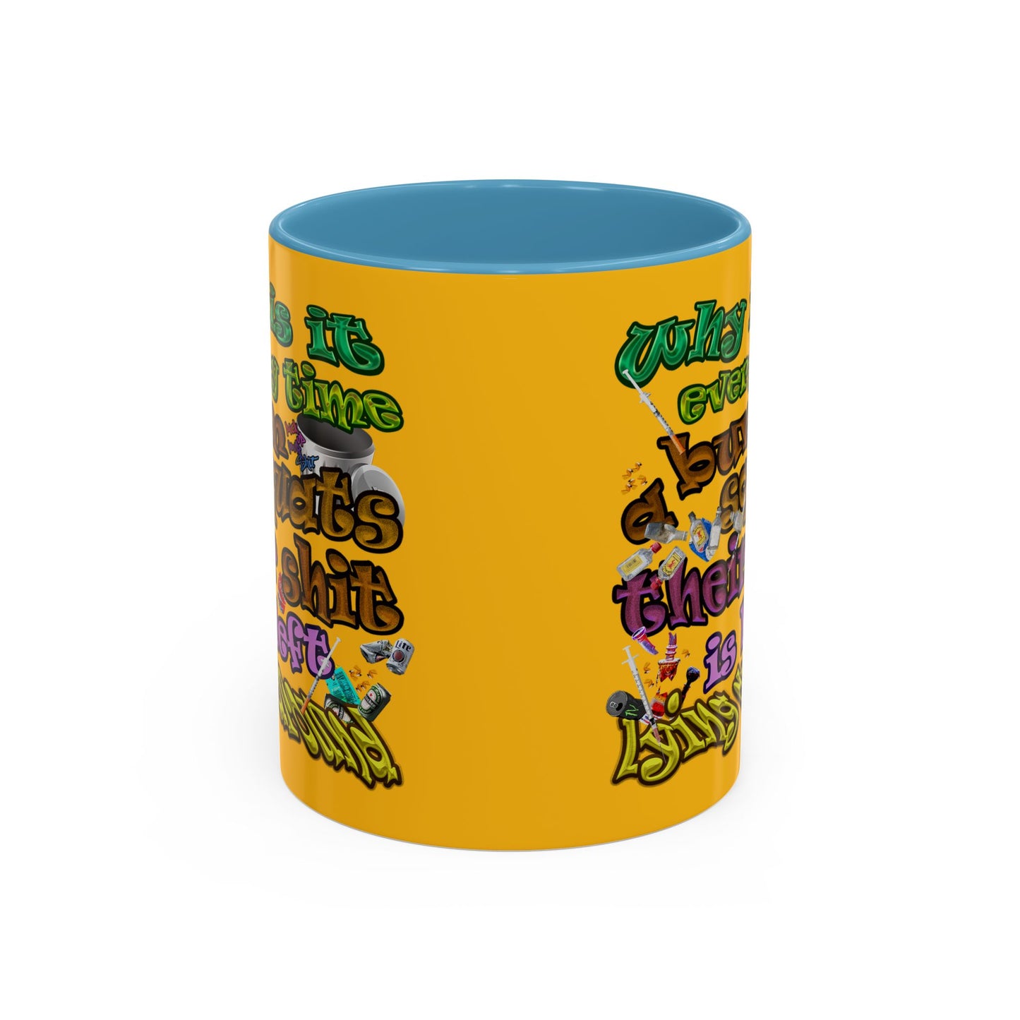 the bum's shit - Accent Mug (yellow)