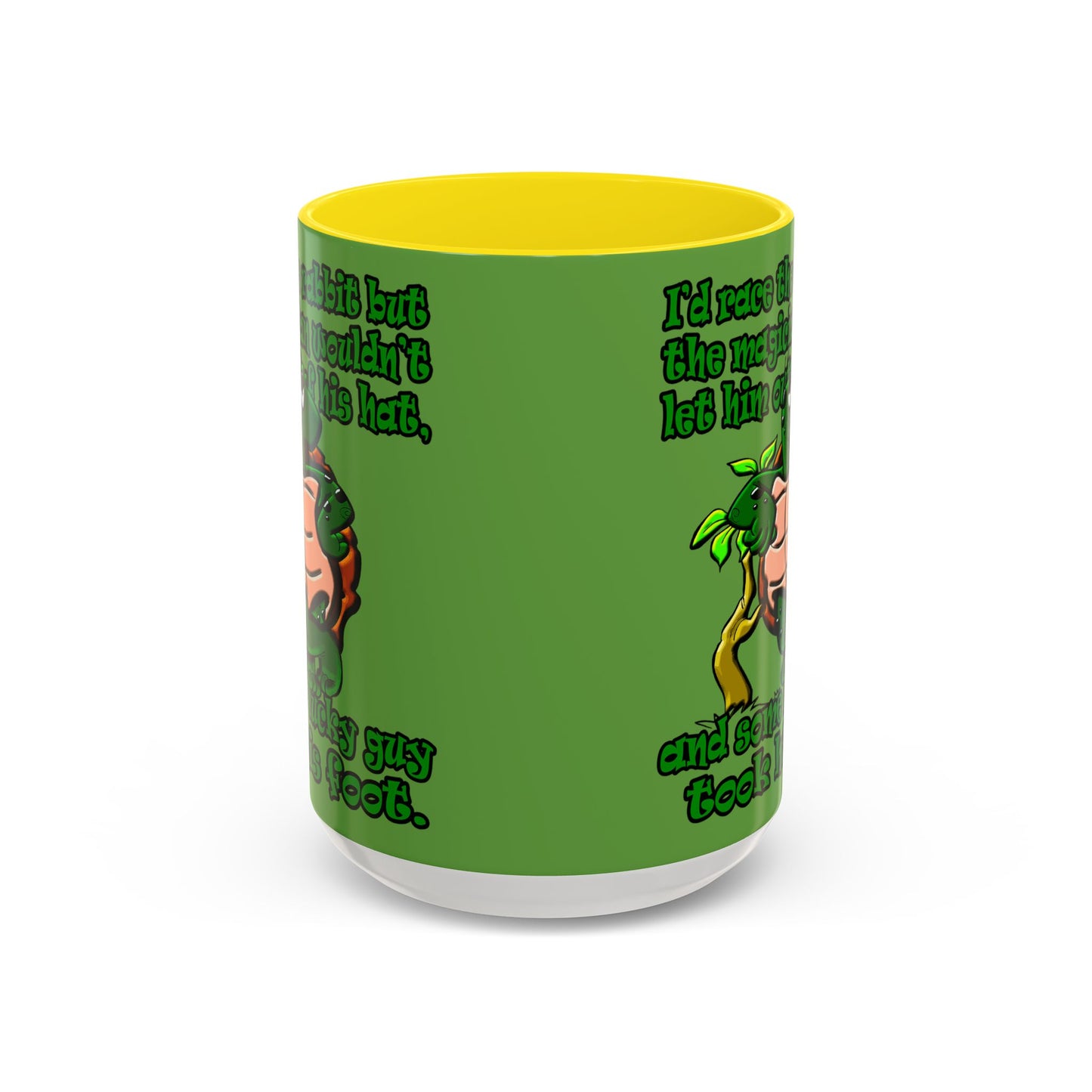 turtle race - Accent Mug (green)