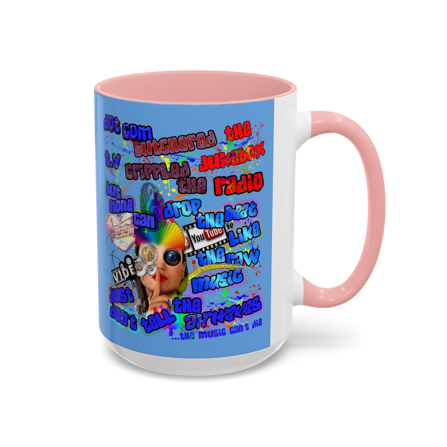 drop the beat - Accent Mug (light blue)