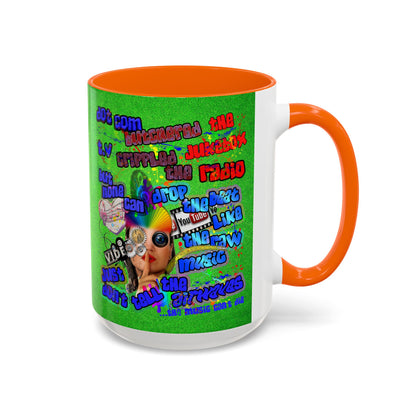 drop the beat - Accent Mug (green turf)