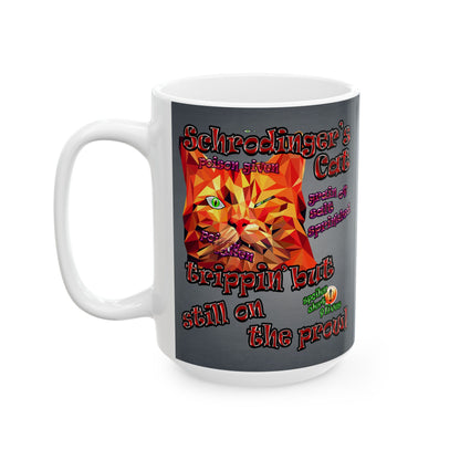 schrodinger's cat - White Mug (grey-light grey)