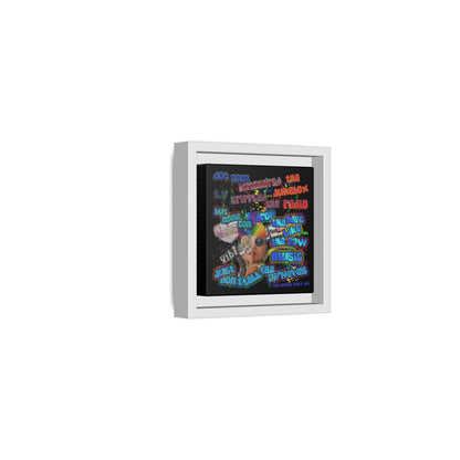 drop the beat - framed canvas art (black)