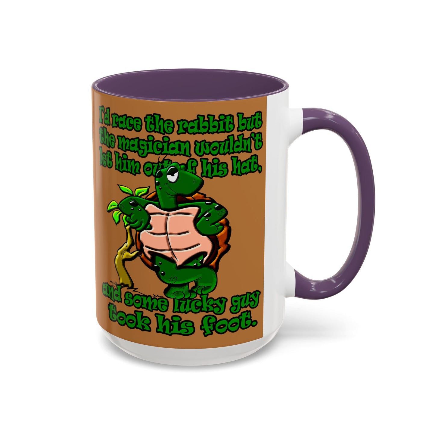 turtle race - Accent Mug (light brown)