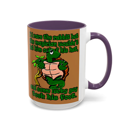 turtle race - Accent Mug (light brown)