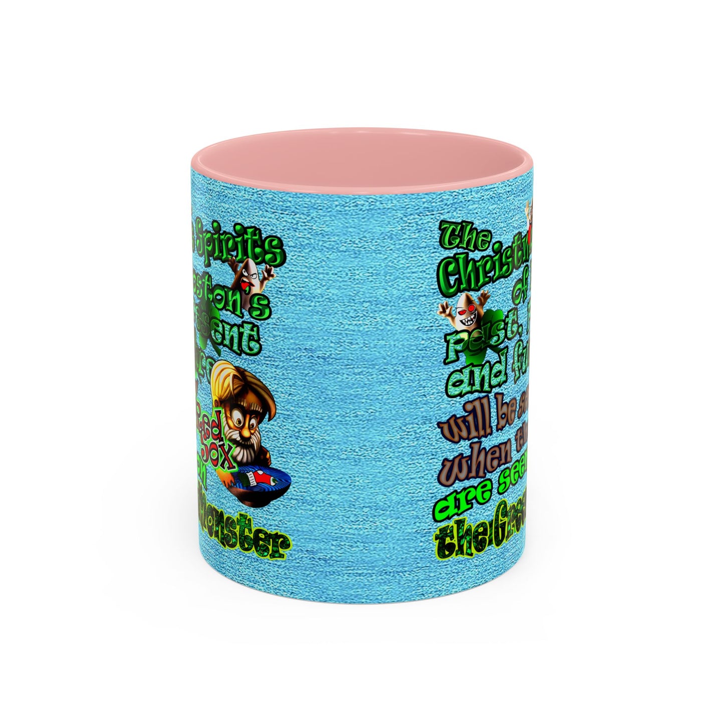 christmas spirits of boston - Accent Mug (faded blue)