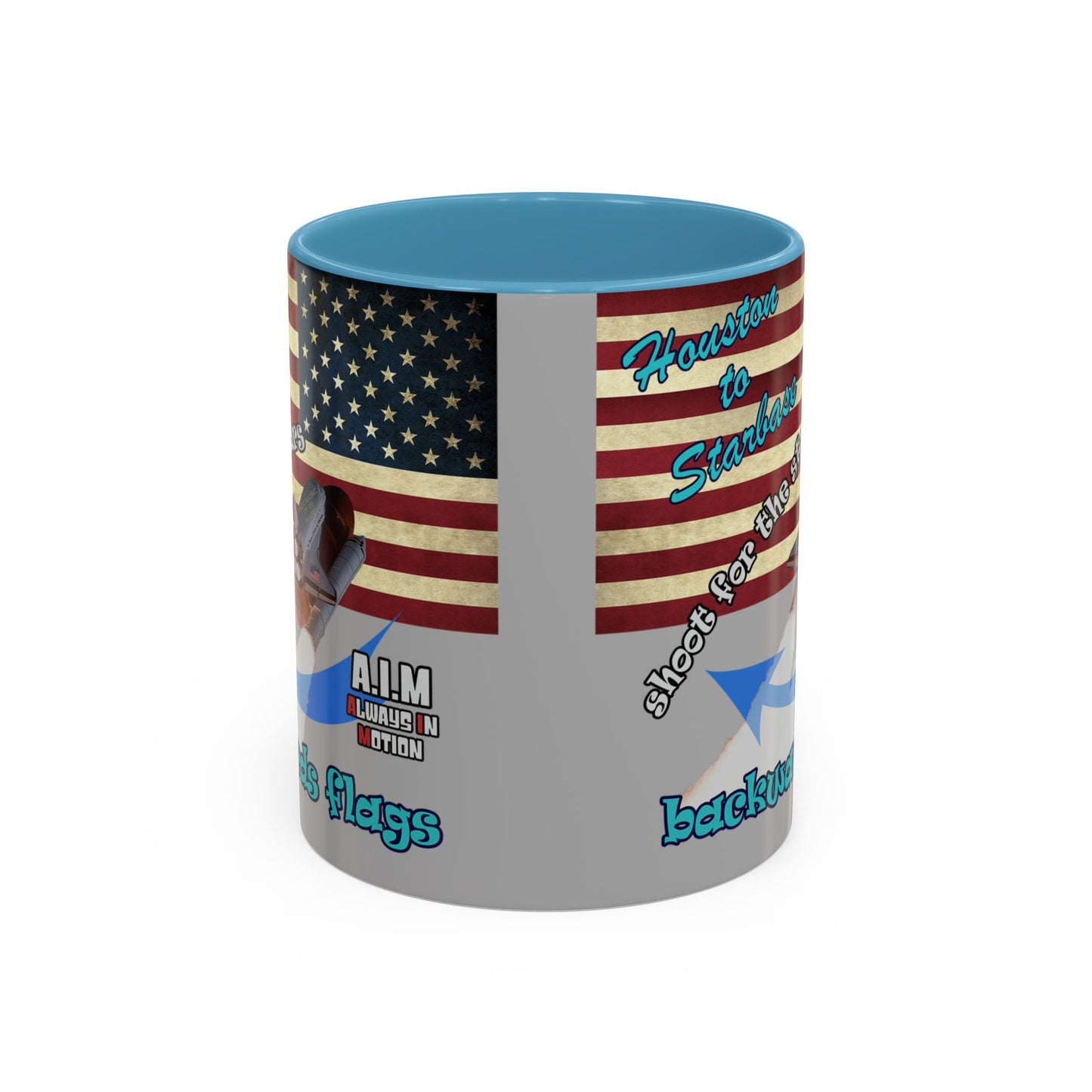 shoot for the stars - Accent Mug (light grey)