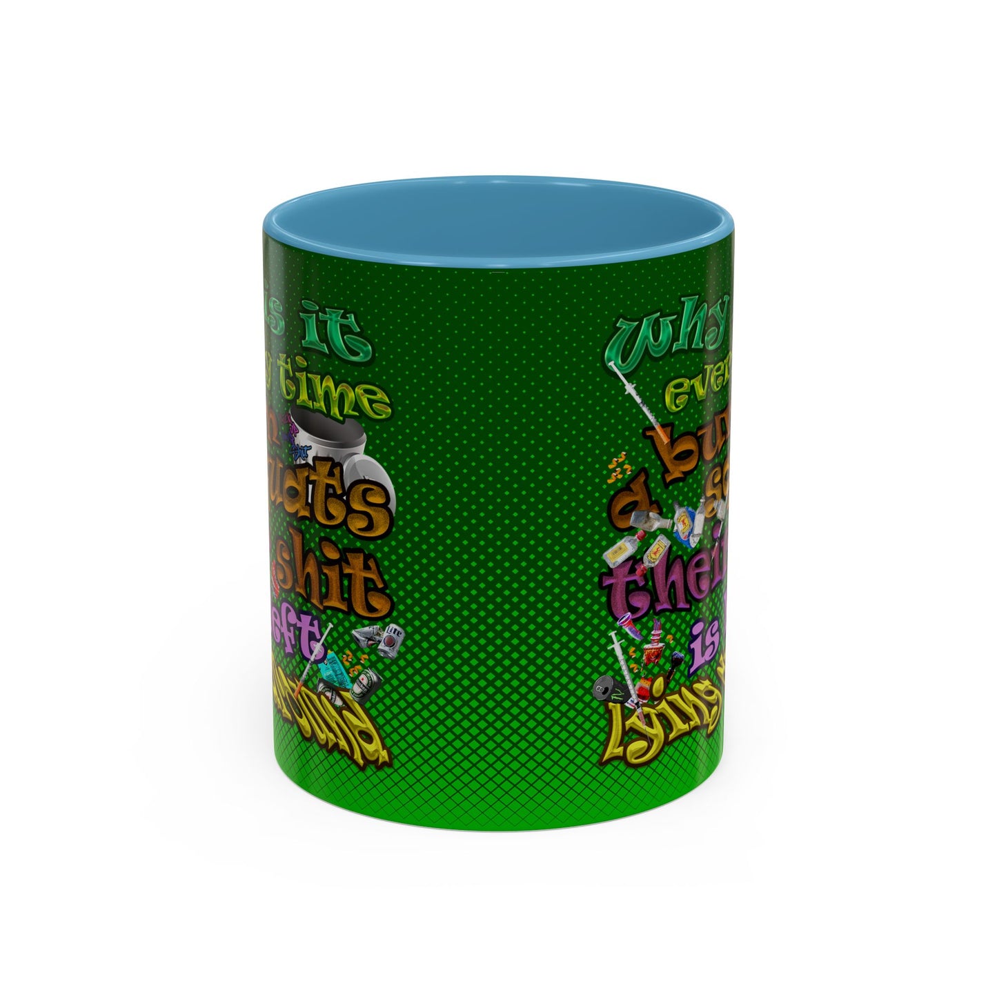 the bum's shit - Accent Mug (logo green)