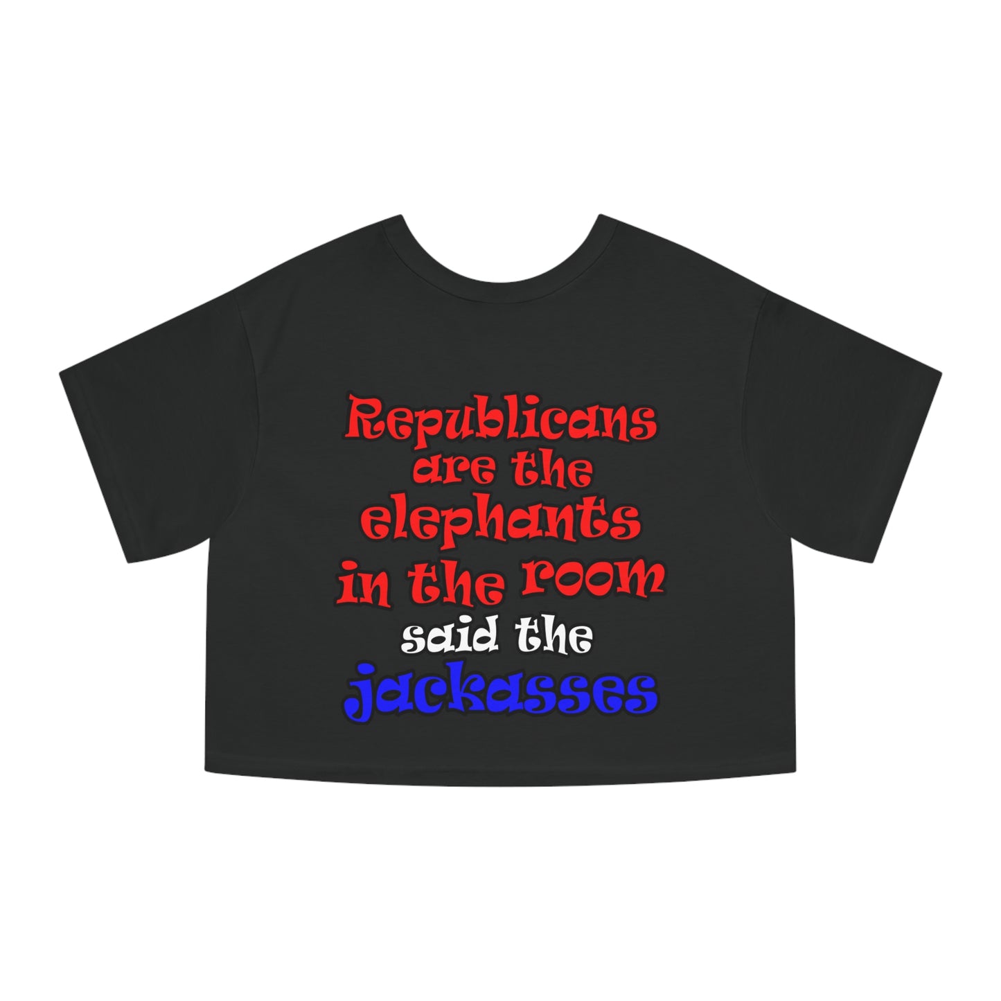 donkeys and elephants - Champion Women's Heritage Cropped T-Shirt
