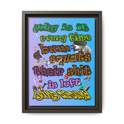 the bum's shit - framed canvas art (light blue-purple wave)
