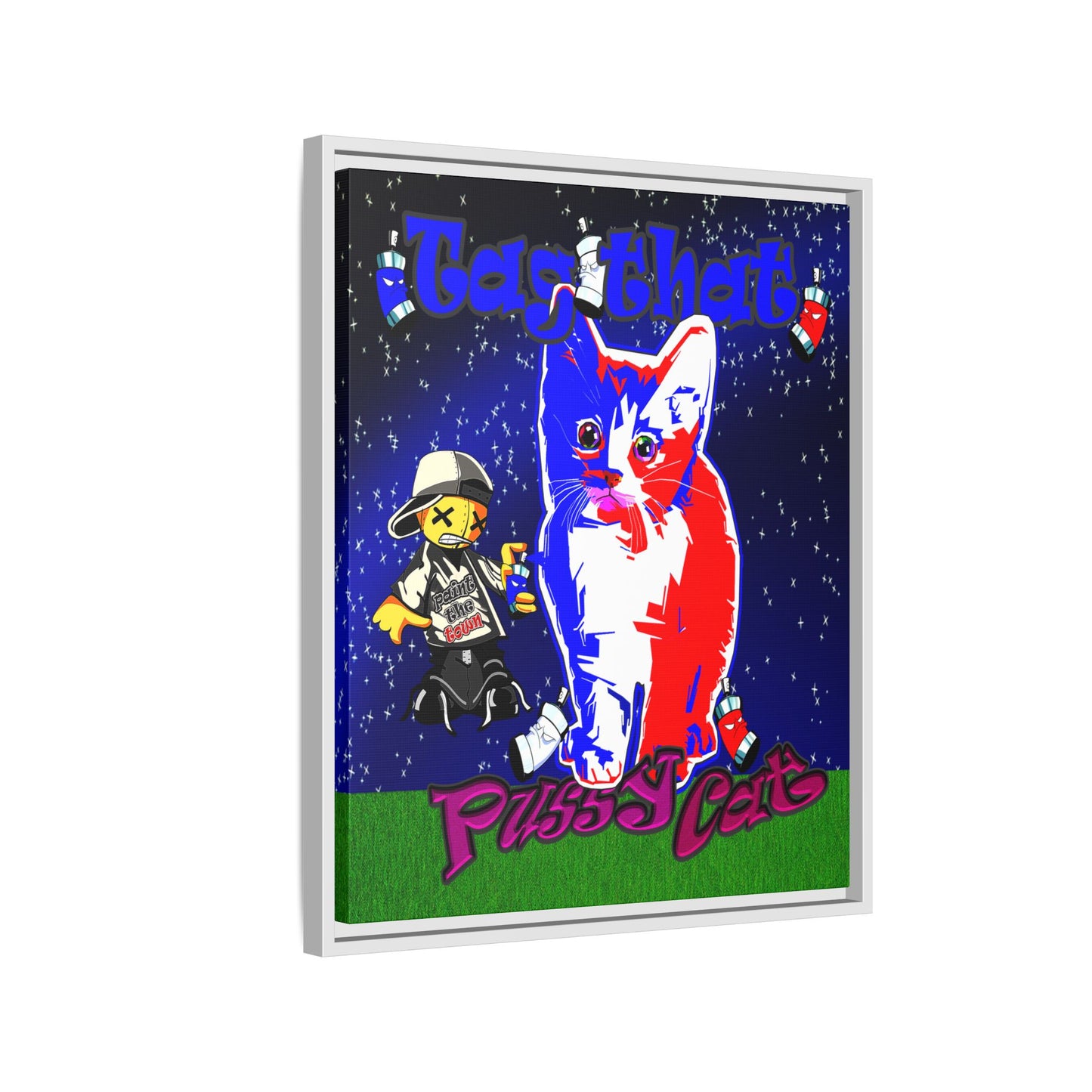 tag that - framed canvas art ('snoops' background)