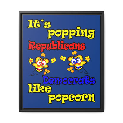 popping like popcorn - framed canvas art (dark blue)