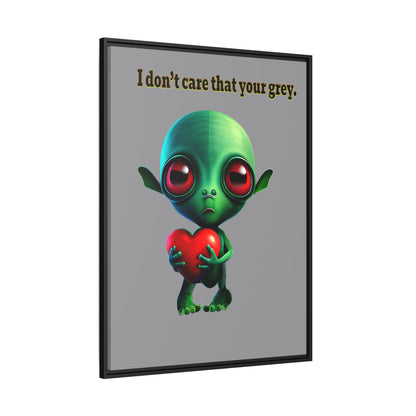 I don't care that your grey - framed canvas art (grey)