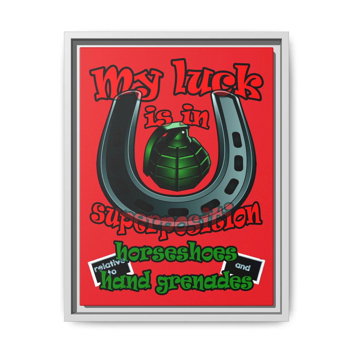 my luck - framed canvas art (red)